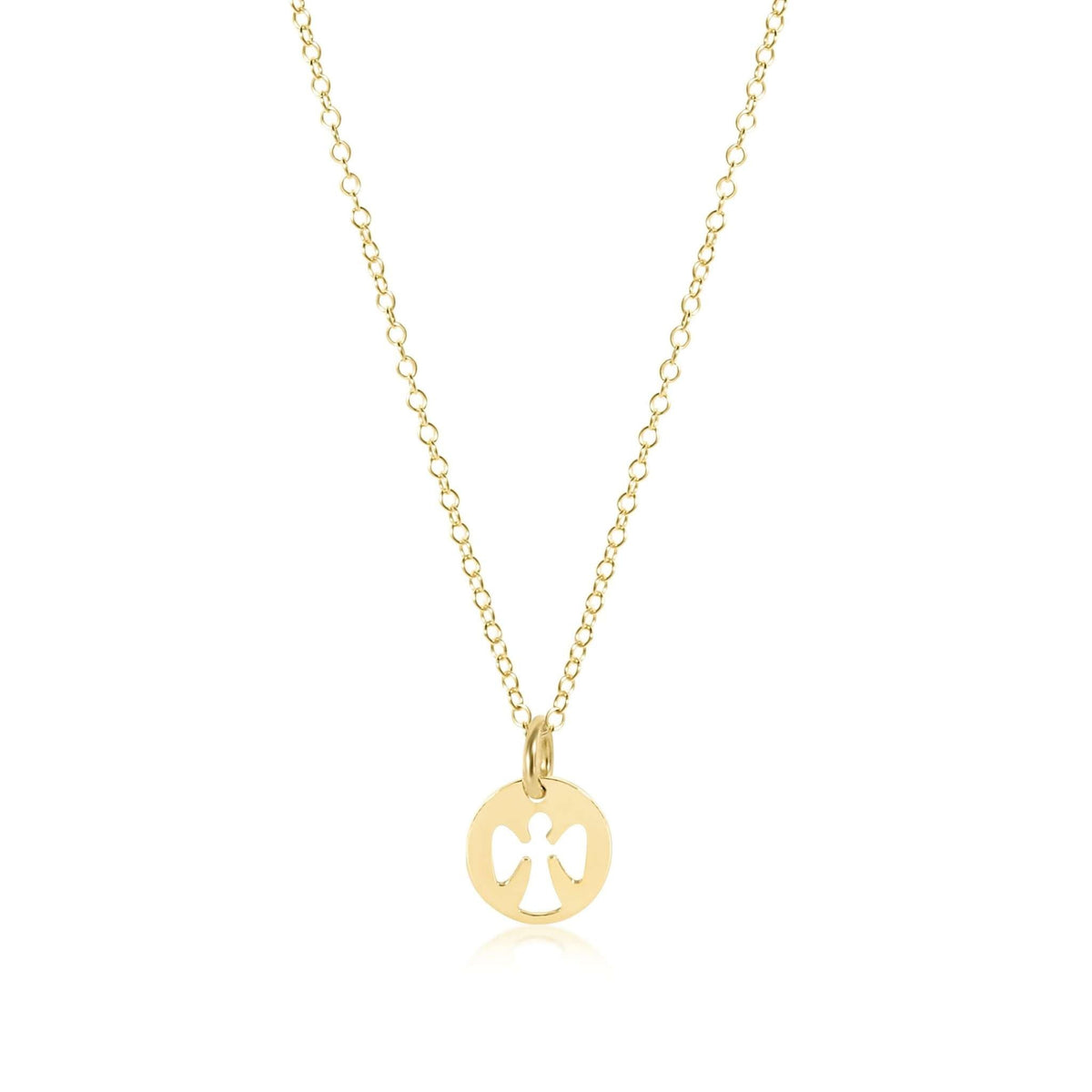 Gold-filled 14-inch chain necklace with three small gold beads.