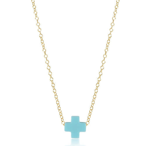 Gold-filled EGirl signature cross pendant on a 14-inch chain necklace.