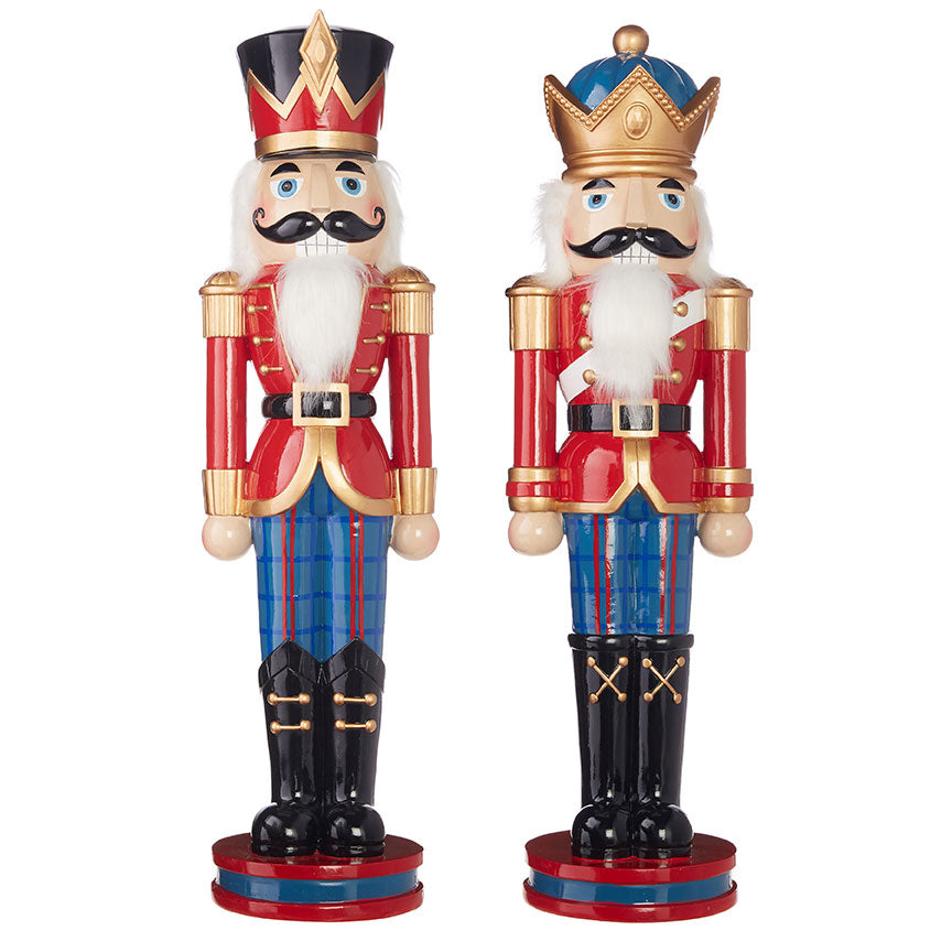 Resin nutcracker figure standing 28.5 inches tall with a classic silhouette.