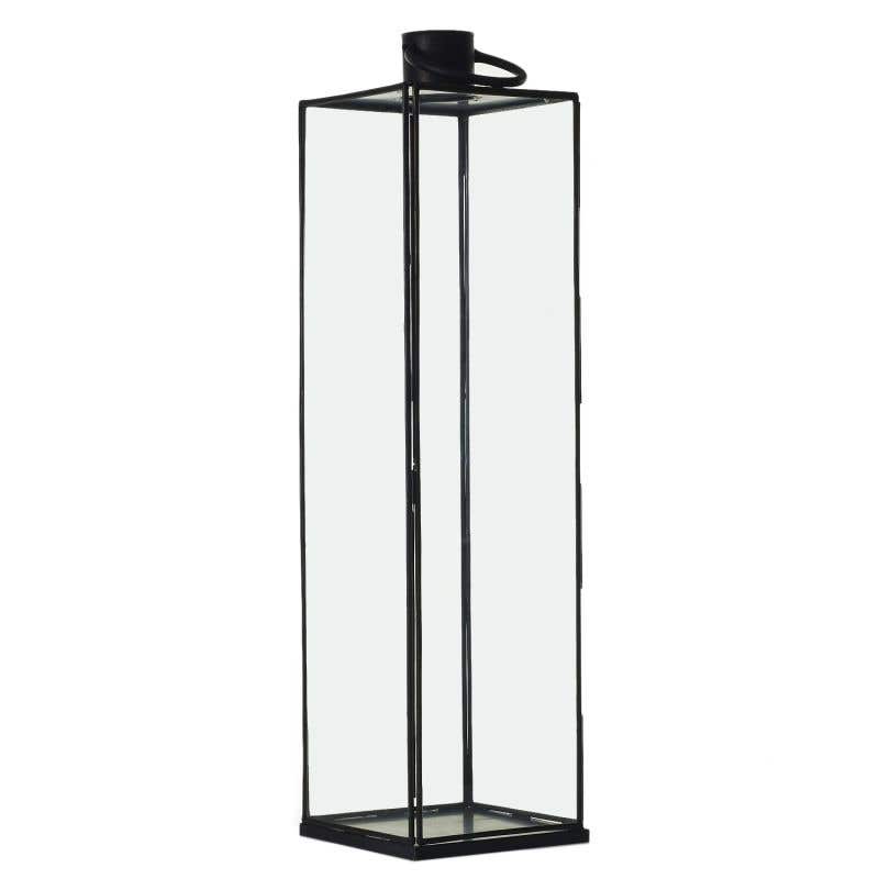 Large bentwood lantern with metal construction in a tall cylindrical silhouette.