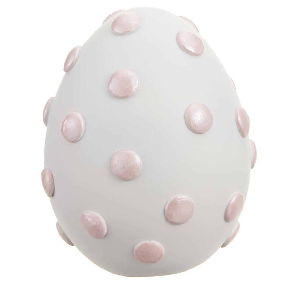6-inch pink resin stone egg-shaped decorative object