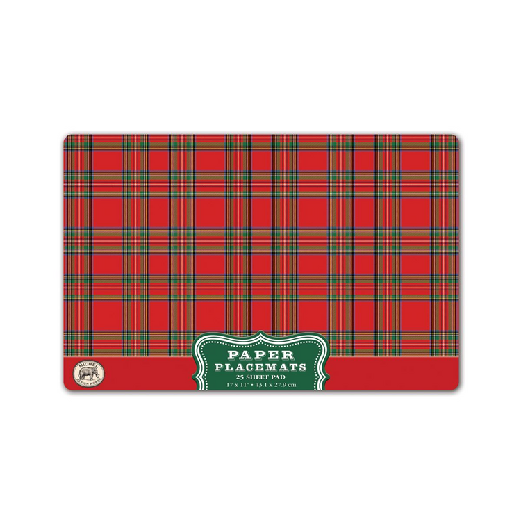 Fall Harvest paper placemats with a seasonal leaf pattern printed in soy-based ink on heavy stock.