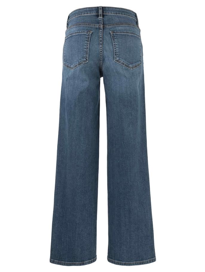 Jodi high-rise straight-leg jeans in light wash denim with four front pockets