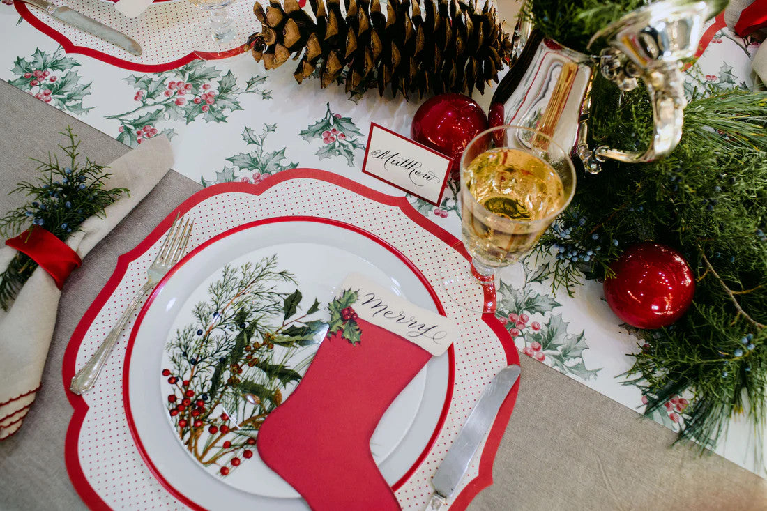 Die-cut square placemat with recycled content featuring a subtle geometric pattern.