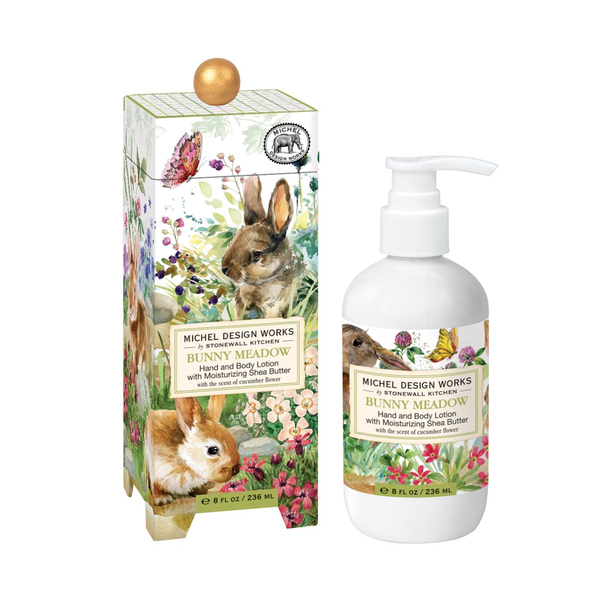 8 fl oz hand lotion bottle with aromatic peony scent
