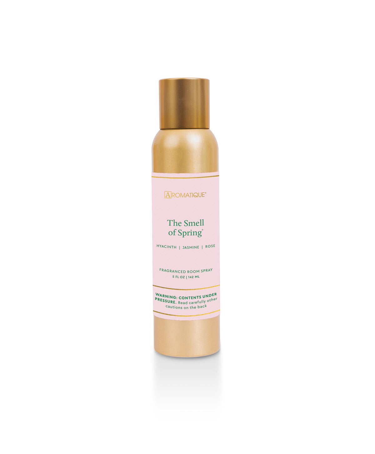 Aerosol room spray bottle with pineapple hyacinth jasmine rose balsamic vanilla fragrance notes