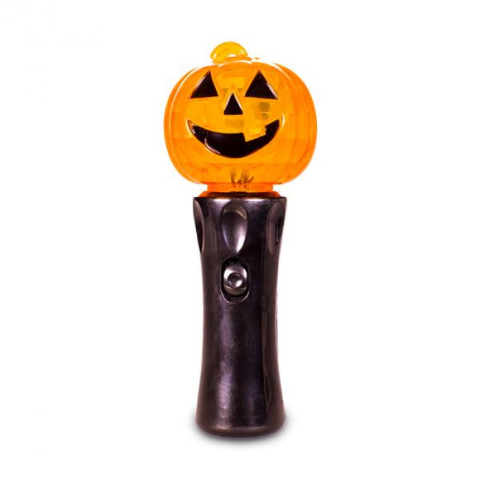 Black plastic spinner wand with three installed AAA batteries
