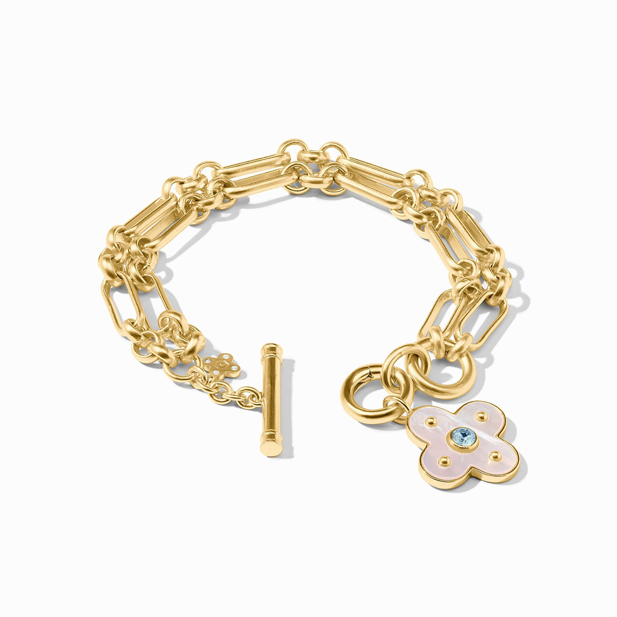 Colette Link Bracelet in gold with mother-of-pearl accents