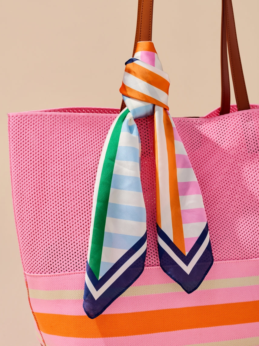 Multi-colored Geo Scarf featuring a geometric pattern with a rectangular silhouette.