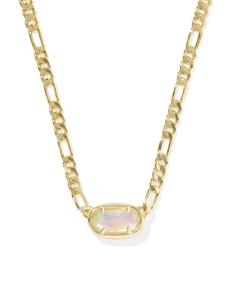 Gold Elisa Figaro chain short pendant necklace with lobster clasp.