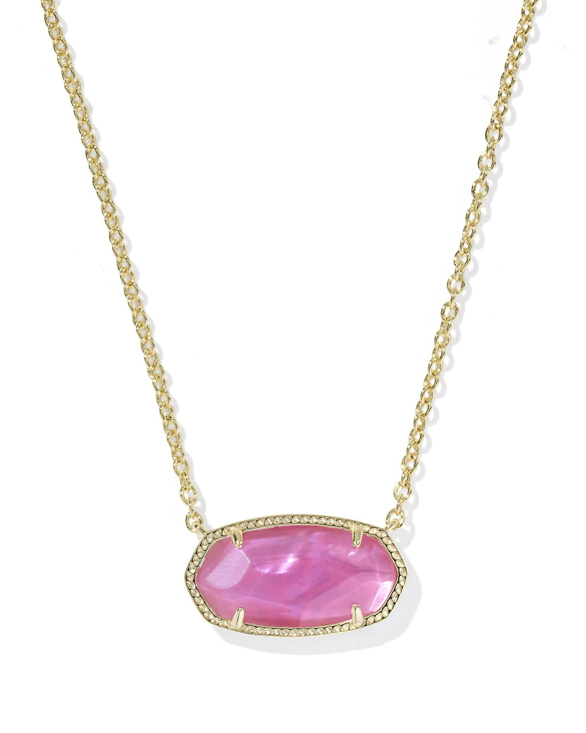 Gold Elisa Statement short pendant necklace with adjustable chain.