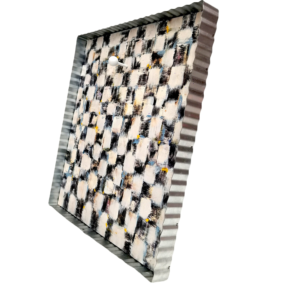 Rozie's checked display board with a grid pattern on white background
