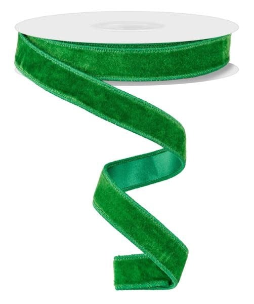 7/8”x10yd Emerald Green Deluxe Velvet/Satin Backing