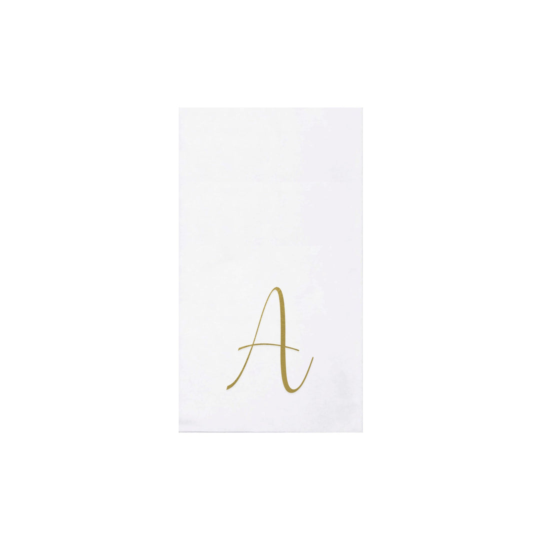 Papersoft Napkins Gold Monogram Guest Towels