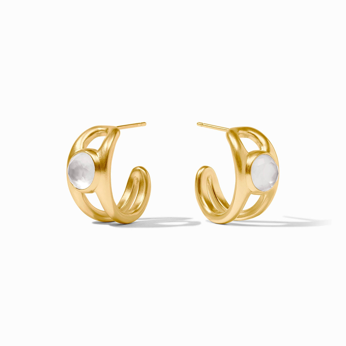 Laguna Stone Hoop earrings in gold with imported glass stones