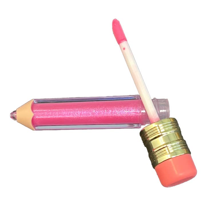 Petite Pencil Lip Gloss in a sleek black tube with silver cap.
