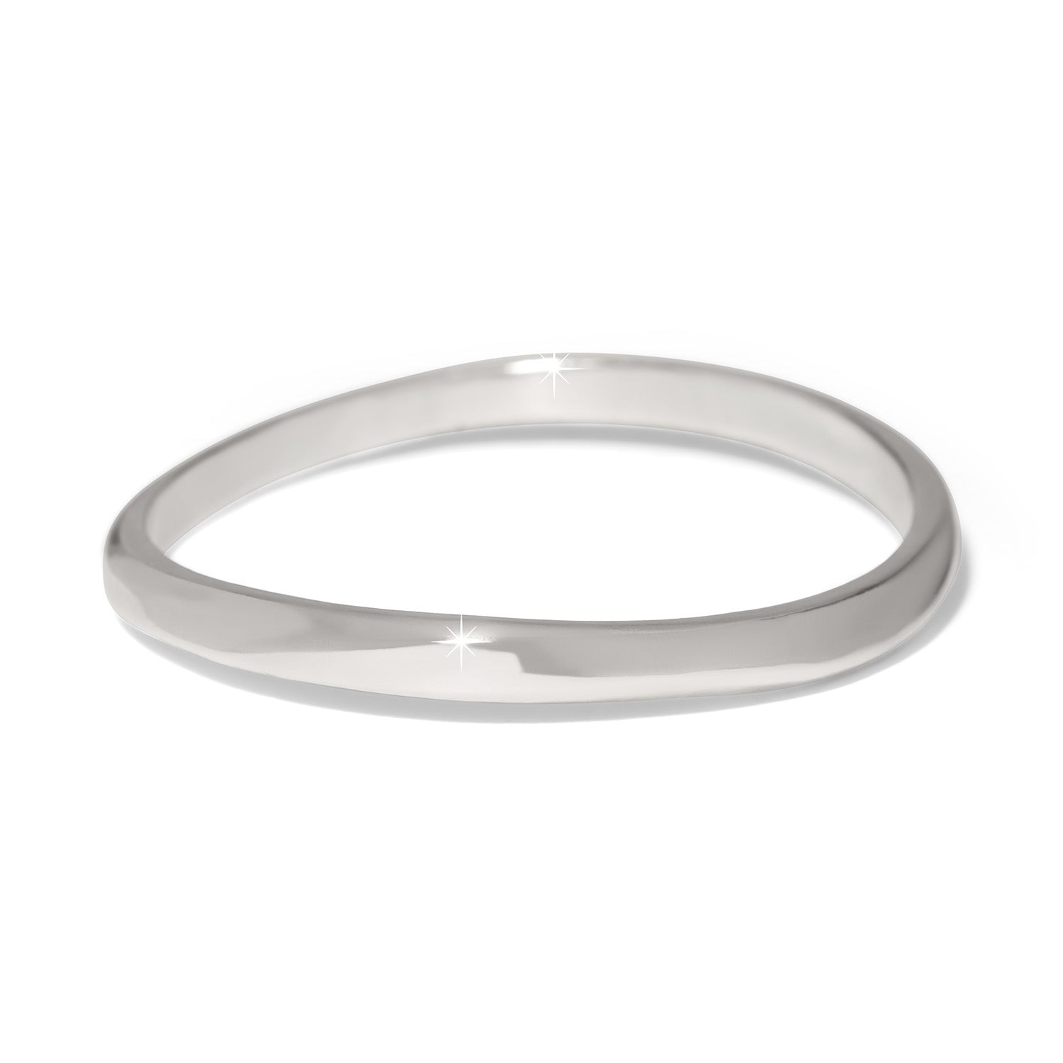 Silver plated Cascade Rio bangle bracelet with a wide band finish.