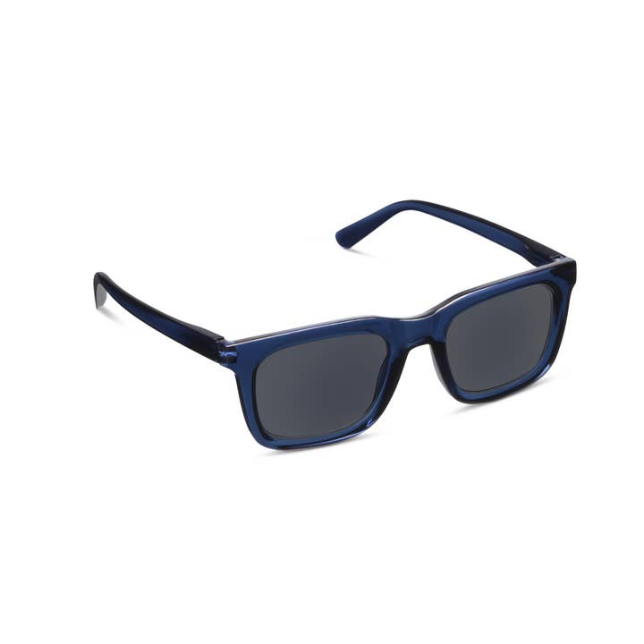 Airplane Mode Bifocal Sun in Navy with square polycarbonate frames and solid smoke lenses.
