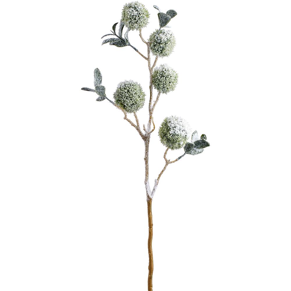 33" Snowed Chestnut Spray  Green White