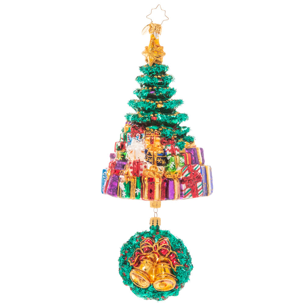 Christmas Splendor Tree ornament with red splendor finish and gold accents.
