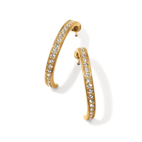 Meridian Zenith Medium Hoop Earrings in gold-plated finish with fine quality crystals.