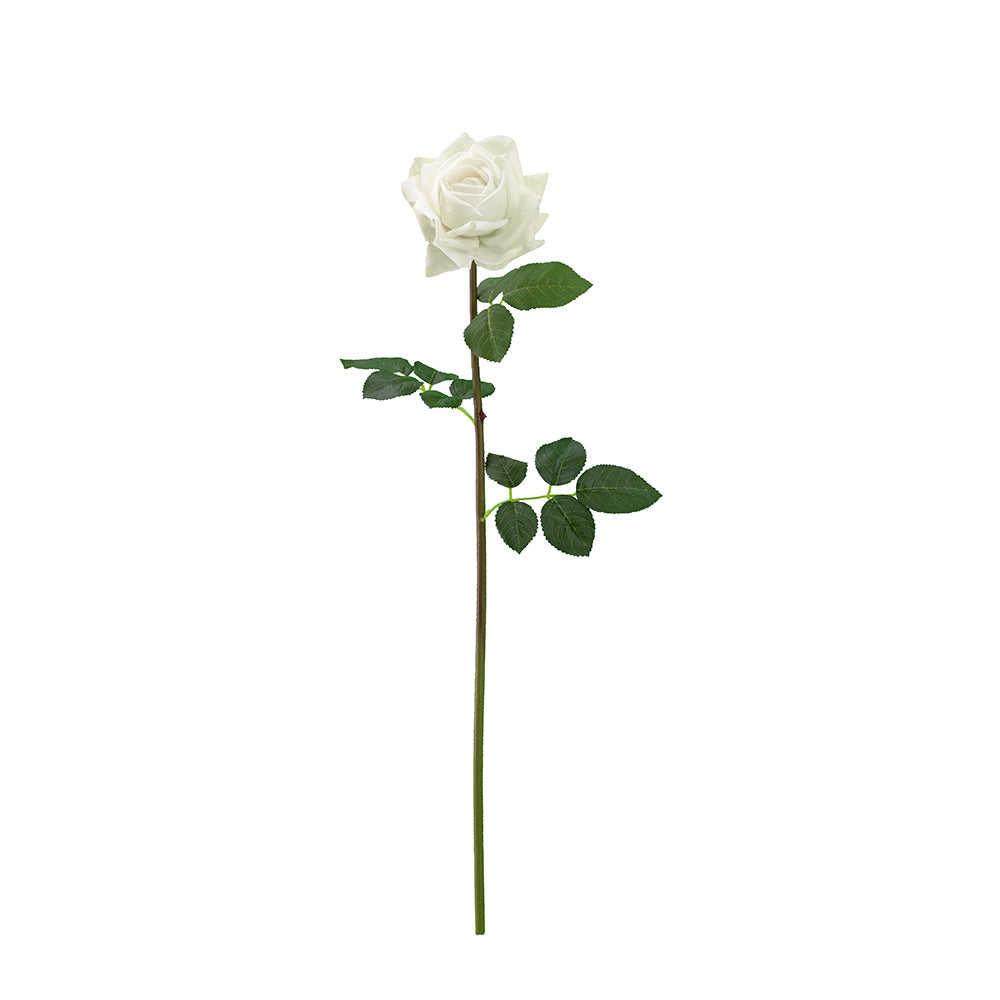 Real Touch Rose Stem artificial flower with green stem in a clear vase