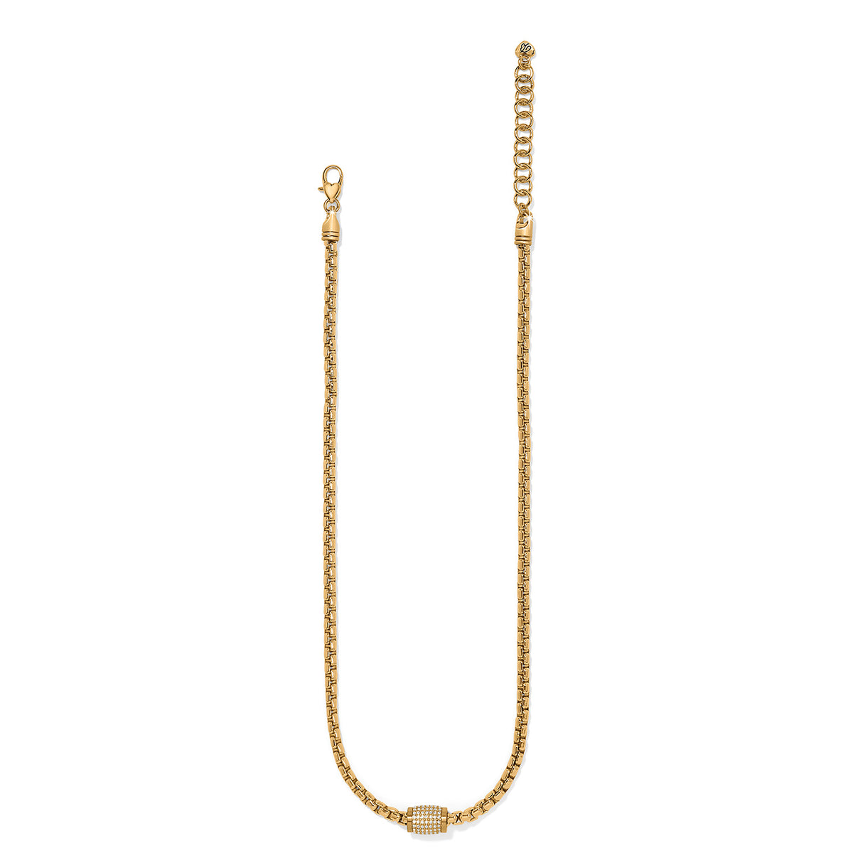 Gold-plated Meridian Solis necklace featuring fine quality crystals on an adjustable 18 to 20-inch chain with a lobster claw closure.