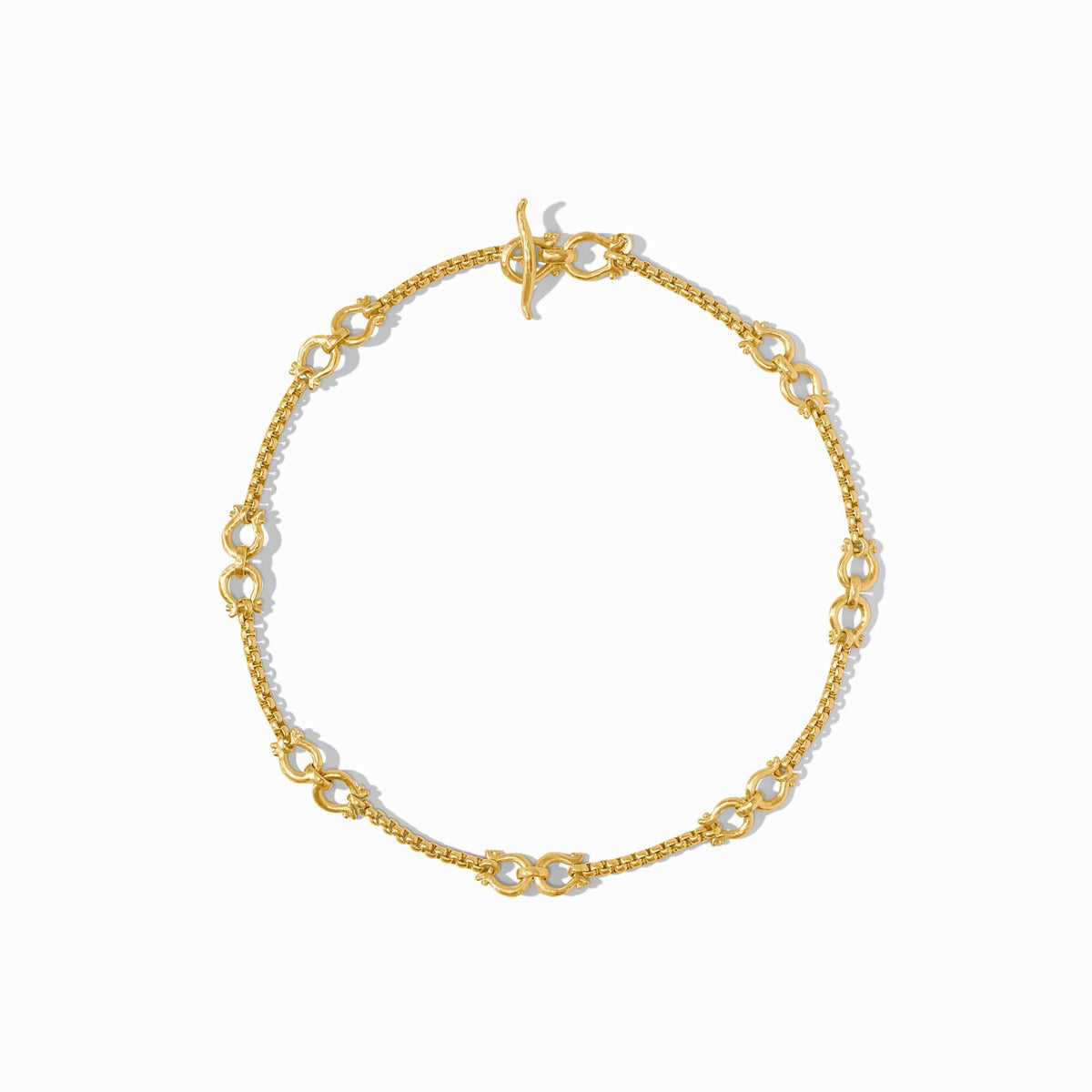 Saratoga Demi Link necklace in gold with adjustable chain length.
