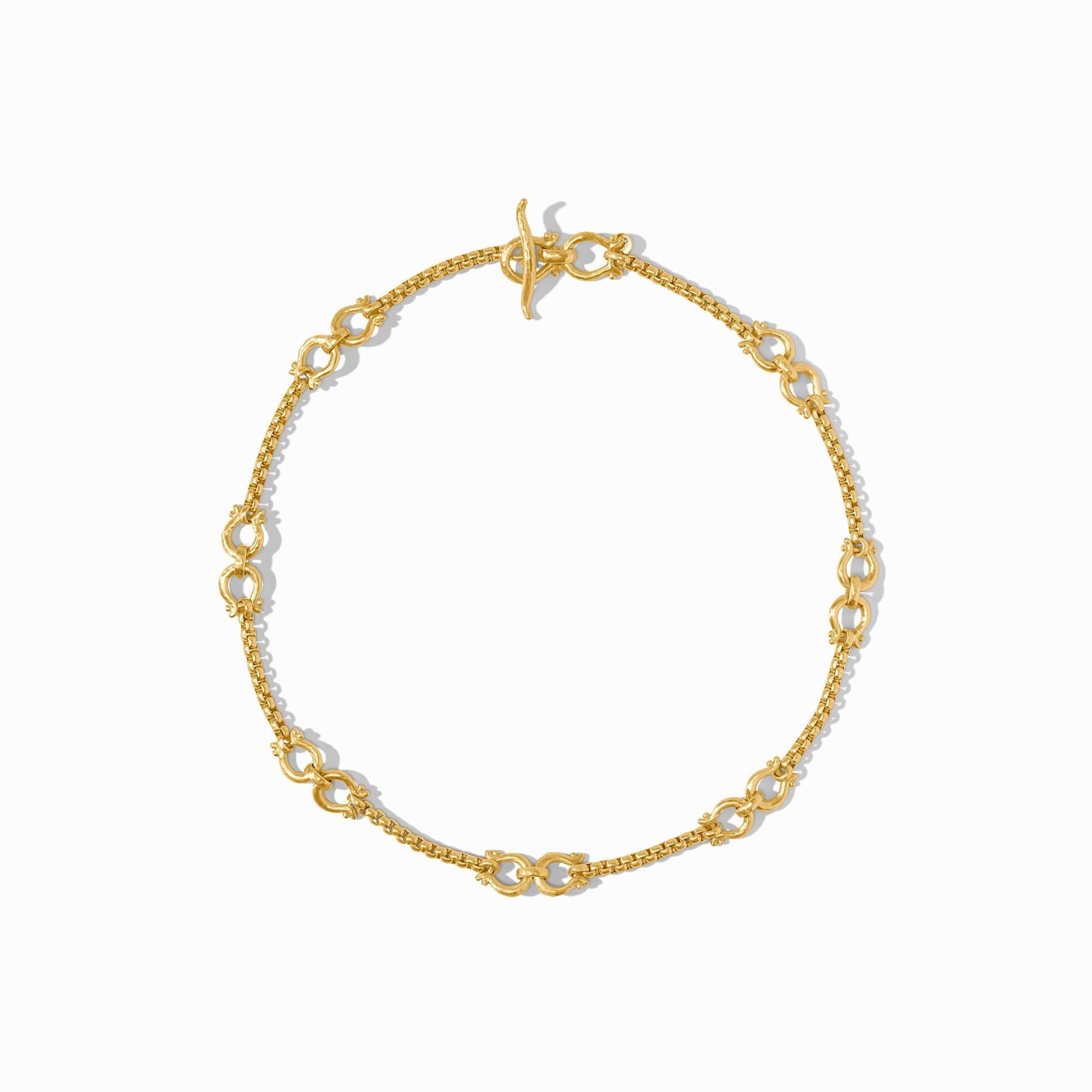 Saratoga Demi Link necklace in gold with adjustable chain length.