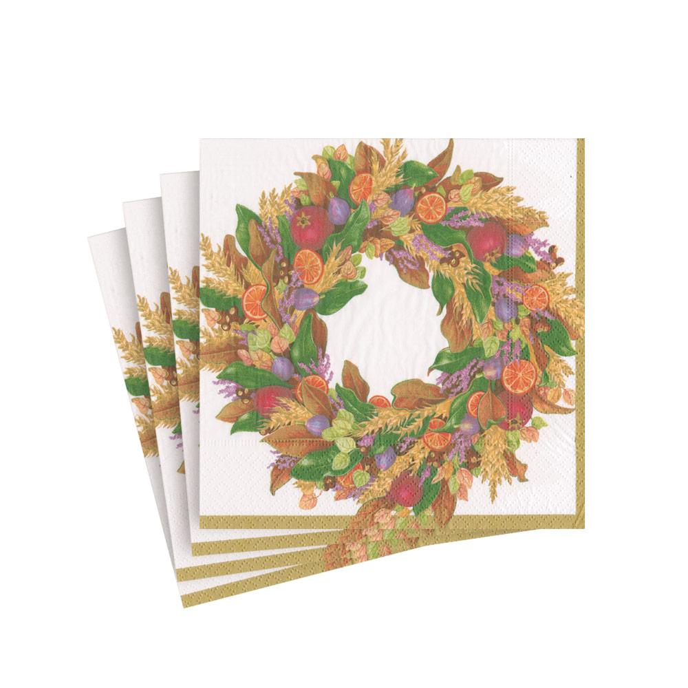 Packaged triple-ply cocktail napkins with printed designs in Germany.