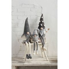 Gray dangle gnome figurine with a long nose and floppy ears