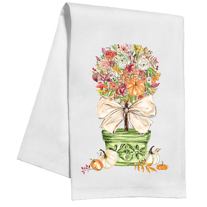 Black cotton kitchen towel with white text reading 'Remember as Far as Anyone Knows We Are a Nice & Normal Family'.