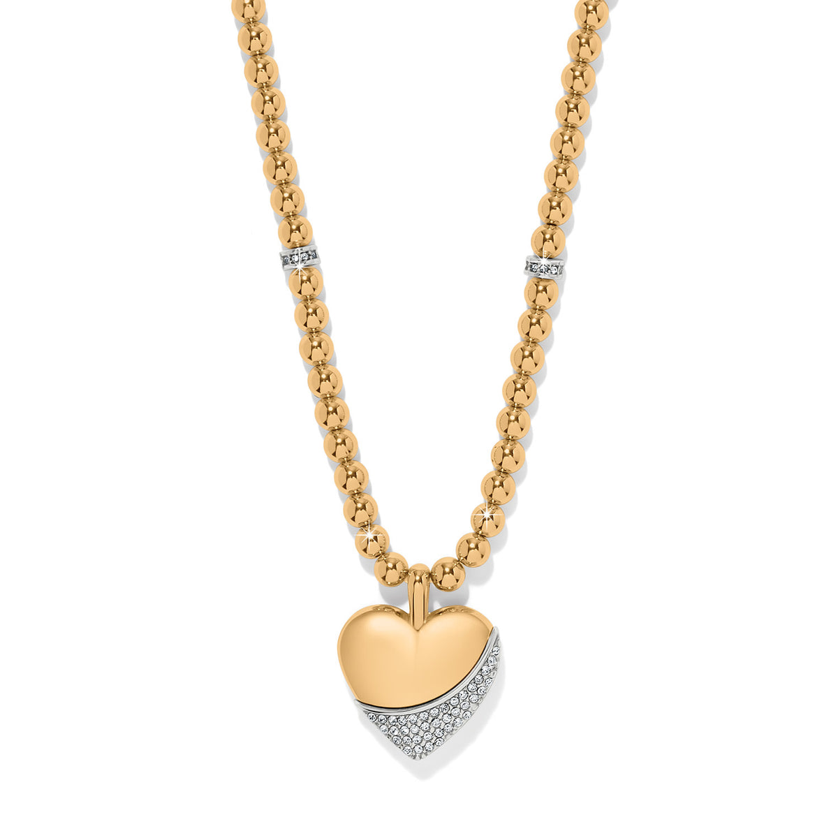 Meridian Petite Wave Heart necklace in silver-tone metal with a lobster claw closure.