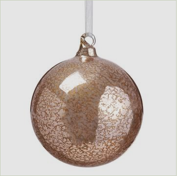 Antique copper glass ball ornament with a smooth spherical shape.