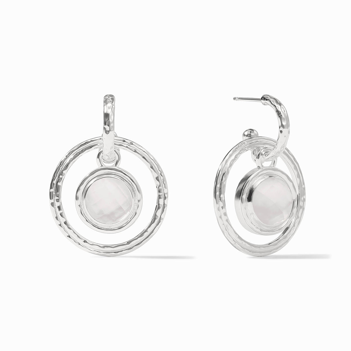 Astor silver-plated glass charm earring with pierced ear post