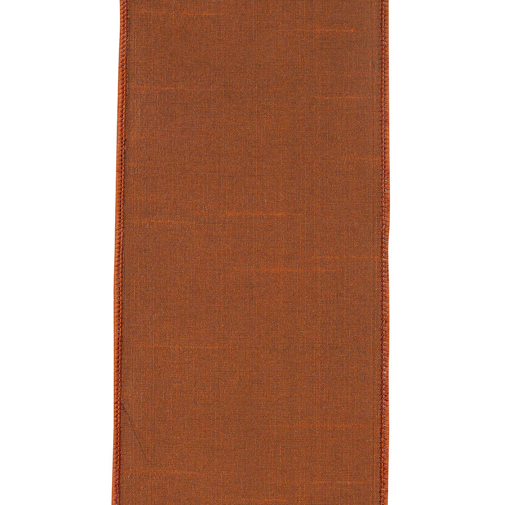 4 Inch Evening Flame Plaid Diagonal Deluxe Dupion Ribbon Wired Edge