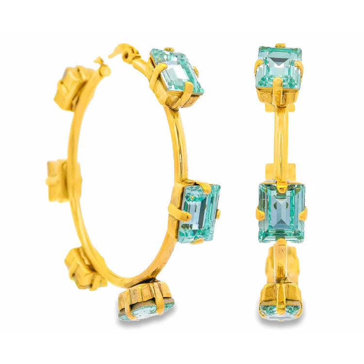 Antique gold Talia hoop earrings with a polished metallic finish.