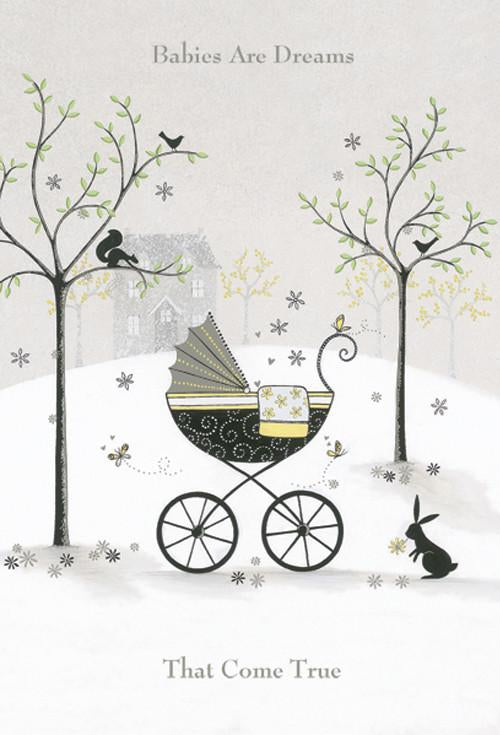 Baby Precious Ebony occasion card with glitter foil refinements.