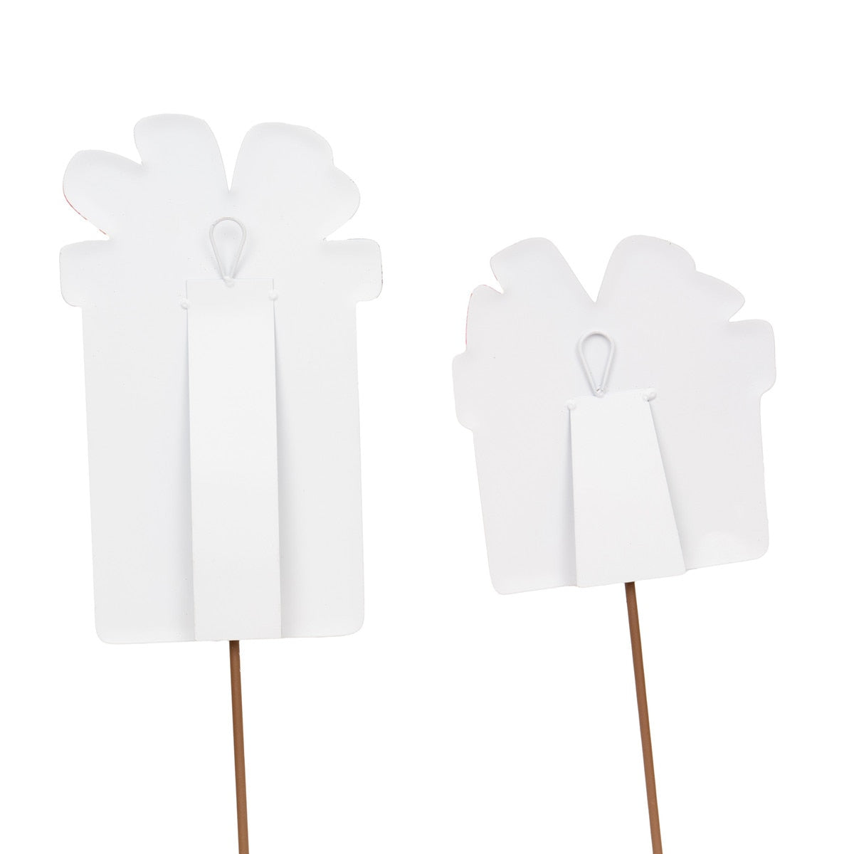 Small elegant gift box with a stake/hang/easel function in neutral tones.