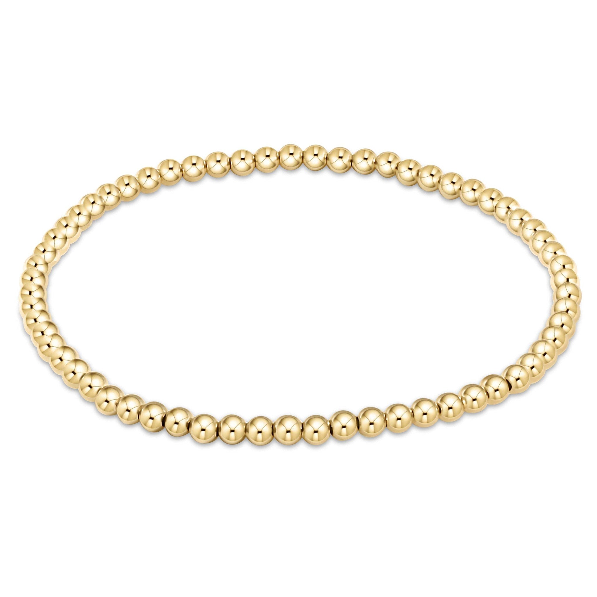 Classic gold-filled bead bracelet on stretch elastic cord