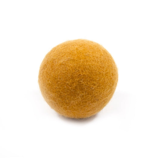 Single white eco dryer ball with smooth silicone surface.