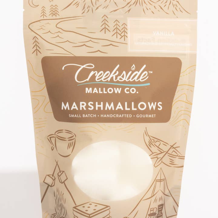 A jar of Vanilla Marshmallow with a white lid.