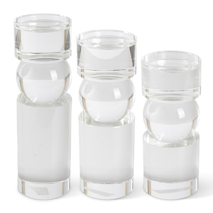 Single Ball Glass Pillar Candleholders