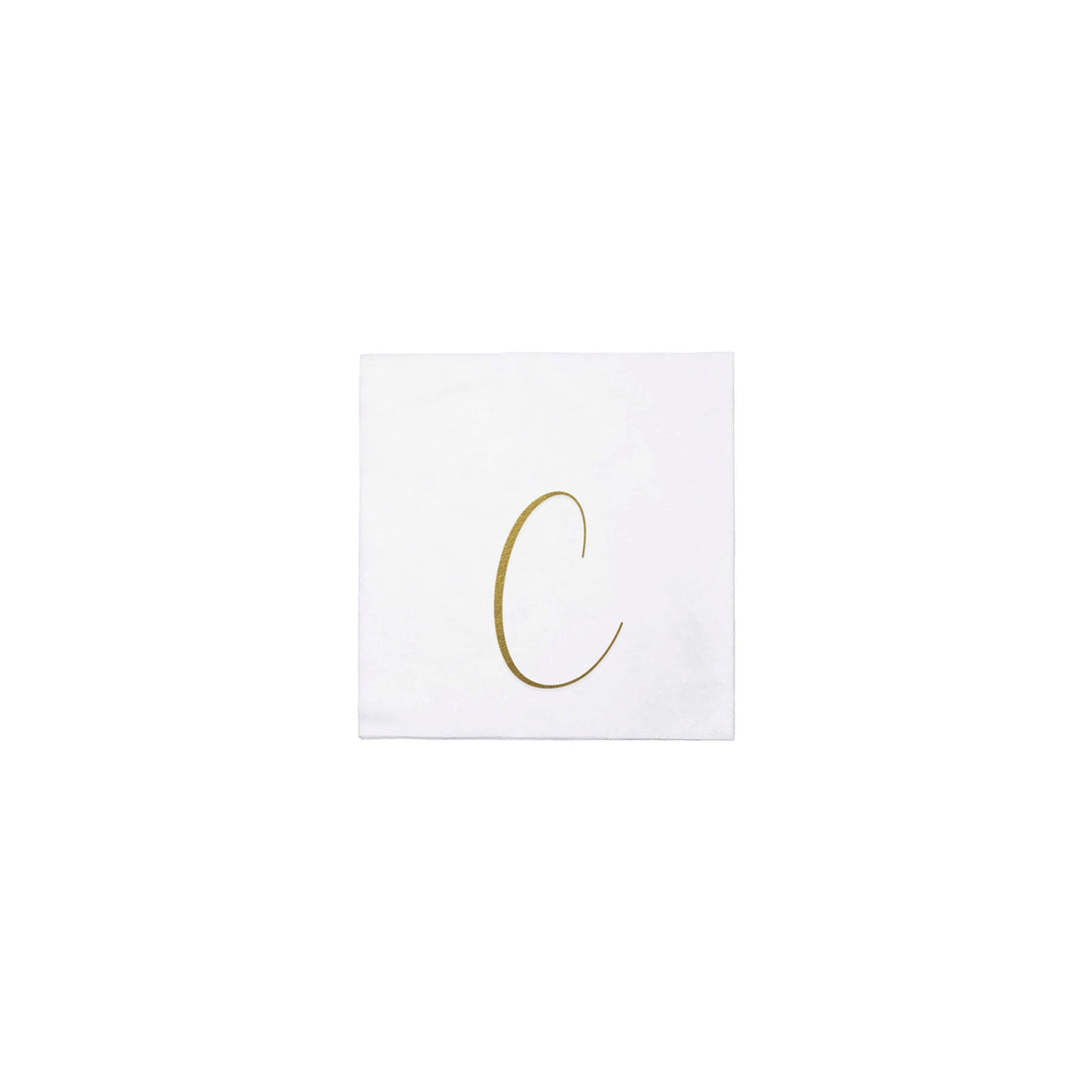 Papersoft Gold Monogram Cocktail Napkins