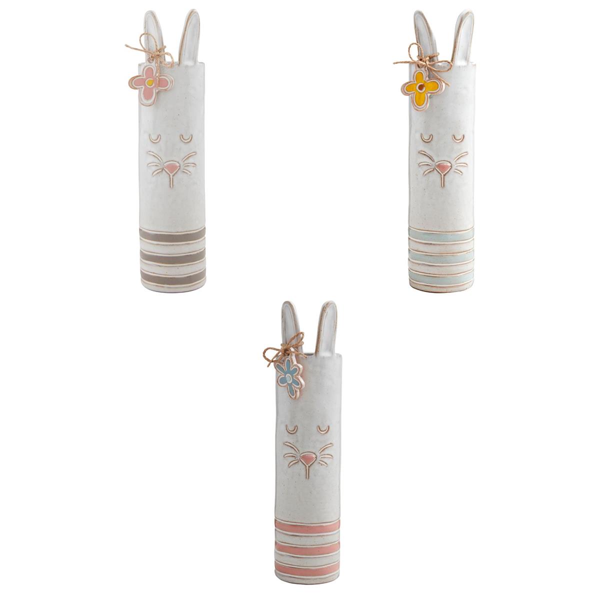 Stoneware Bunny Stem vase with a whimsical animal silhouette in earthy tones.
