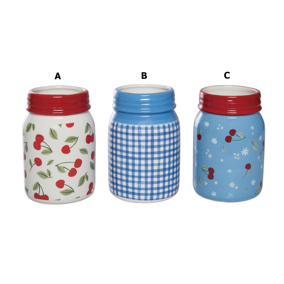 Dol Cherry jar from Cottage Lane collection in natural glass with a compact cylindrical silhouette.
