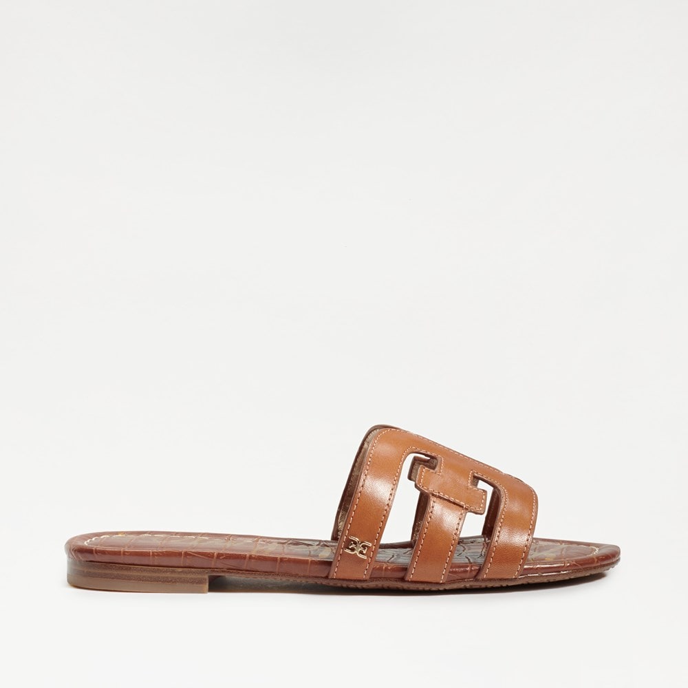 Bay Slide sandal in brown leather with synthetic sole