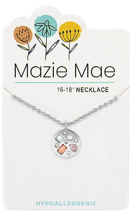 Silver Pink Cluster Pendant Necklace