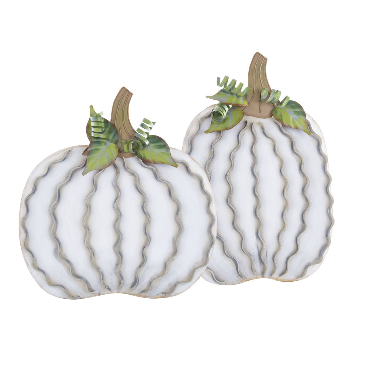 Cream-colored pumpkin yard decor with matte finish