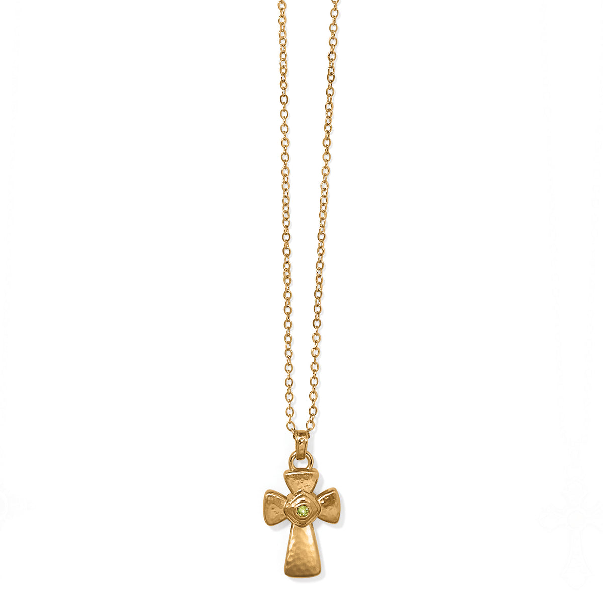 Gold plated reversible necklace with lobster claw closure featuring a pendant made of fine quality crystals.
